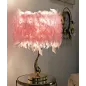 LAMPA STOŁOWA RÓŻOWA WYKONANA Z KARTONU 25X47 cm